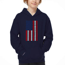 Load image into Gallery viewer, Heart Flag - Boy&#39;s Word Art Hooded Sweatshirt