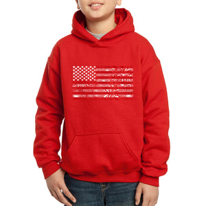 Boy's Word Art Hooded Sweatshirt - Fireworks American Flag