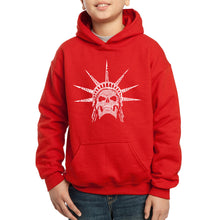 Load image into Gallery viewer, Freedom Skull  - Boy&#39;s Word Art Hooded Sweatshirt