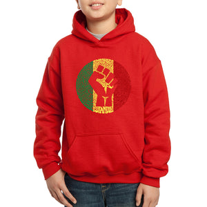 LA Pop Art Boy's Word Art Hooded Sweatshirt - Get Up Stand Up