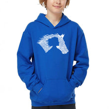 Load image into Gallery viewer, Girl Horse - Boy&#39;s Word Art Hooded Sweatshirt