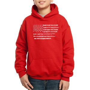 LA Pop Art Boy's Word Art Hooded Sweatshirt - Glory Hallelujah Flag
