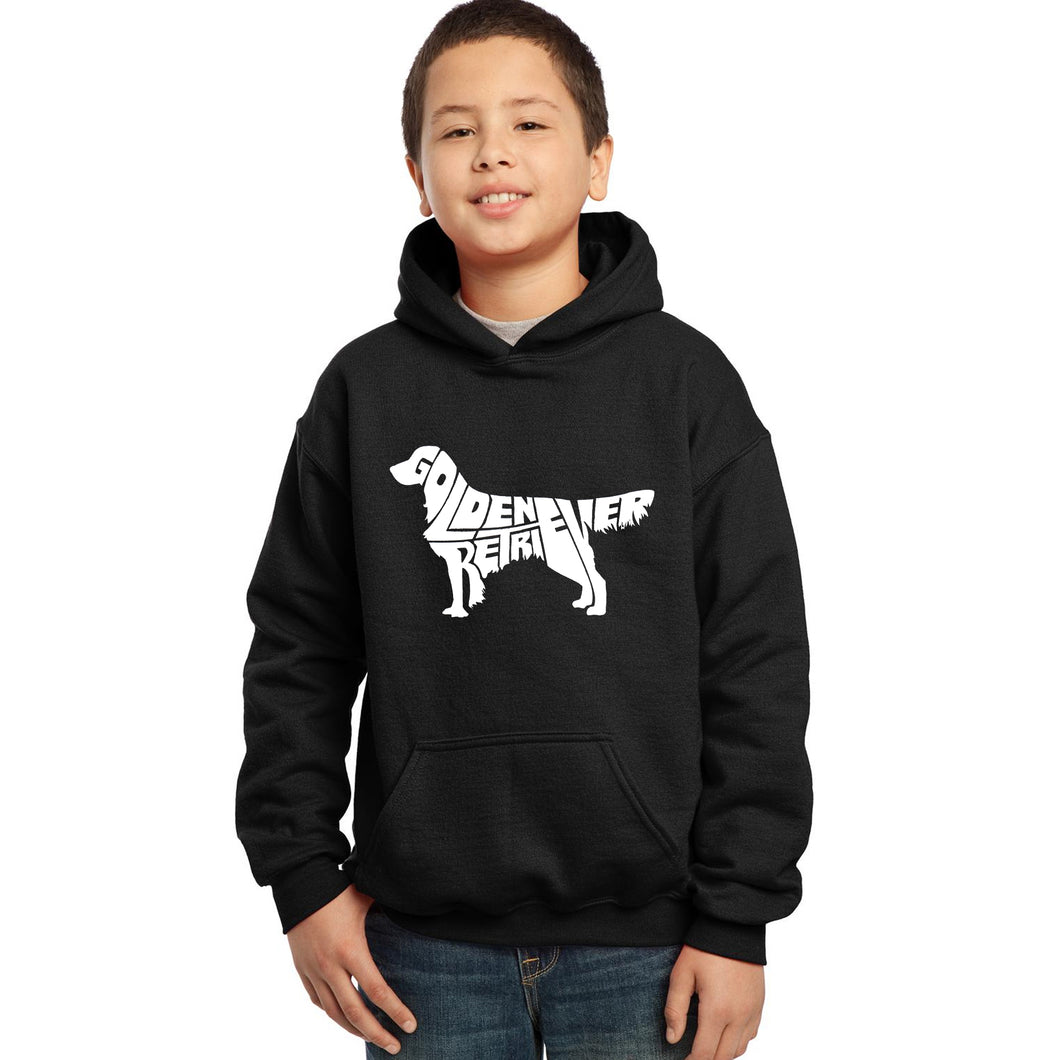 Golden Retreiver -  Boy's Word Art Hooded Sweatshirt