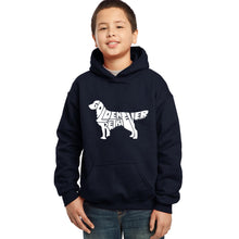 Load image into Gallery viewer, Golden Retreiver -  Boy&#39;s Word Art Hooded Sweatshirt