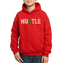 Load image into Gallery viewer, LA Pop Art Boy&#39;s Word Art Hooded Sweatshirt - Hustle