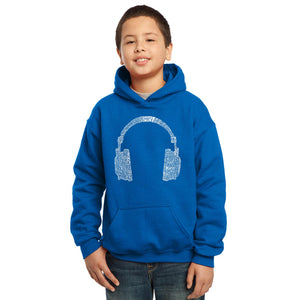 63 DIFFERENT GENRES OF MUSIC - Boy's Word Art Hooded Sweatshirt