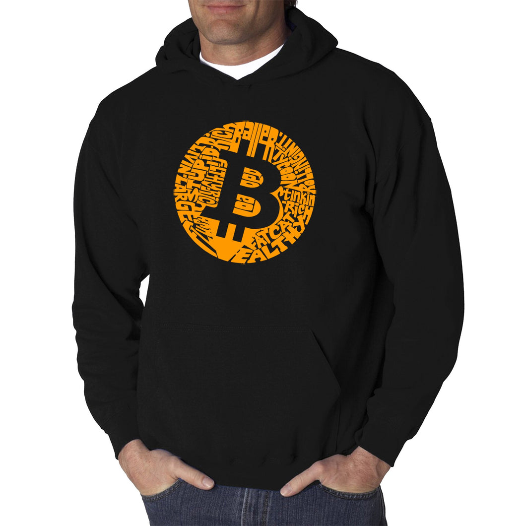 Bitcoin  - Men's Word Art Hooded Sweatshirt