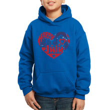 Load image into Gallery viewer, Boy&#39;s Word Art Hooded Sweatshirt - July 4th Heart