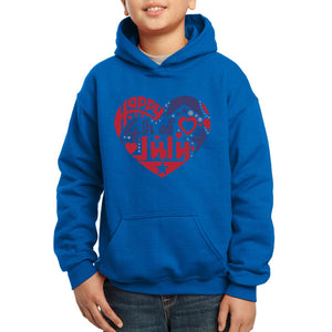 Boy's Word Art Hooded Sweatshirt - July 4th Heart