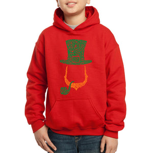 Leprechaun  - Boy's Word Art Hooded Sweatshirt