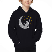 Load image into Gallery viewer, Cat Moon - Boy&#39;s Word Art Hooded Sweatshirt