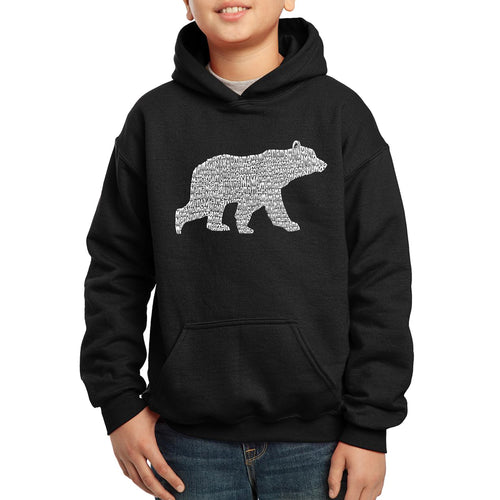 LA Pop Art Boy's Word Art Hooded Sweatshirt - Mama Bear