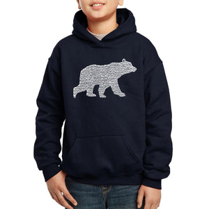 LA Pop Art Boy's Word Art Hooded Sweatshirt - Mama Bear
