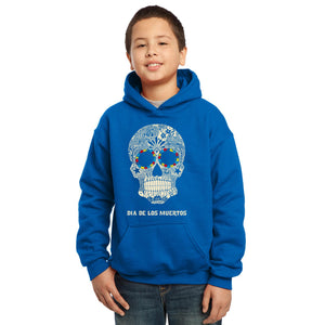 LA Pop Art Boy's Word Art Hooded Sweatshirt - Dia De Los Muertos