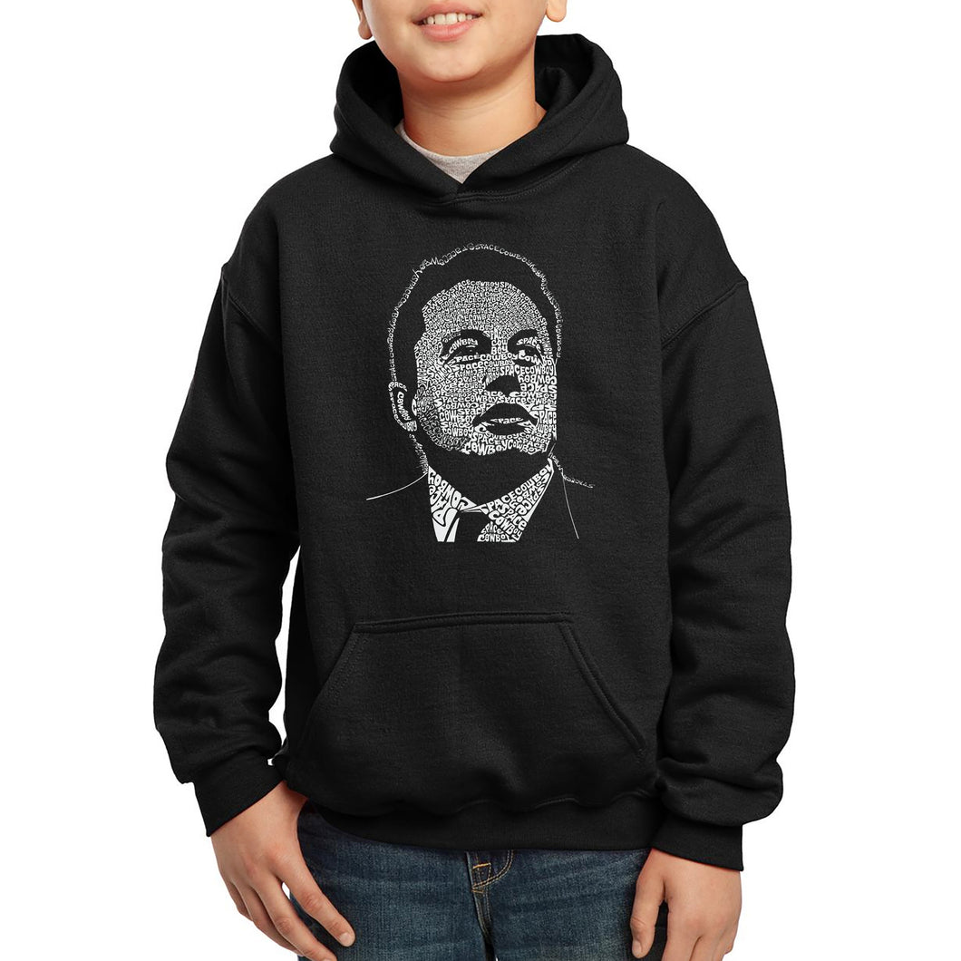 LA Pop Art Boy's Word Art Hooded Sweatshirt - Elon Musk