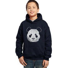 Load image into Gallery viewer, LA Pop Art Boy&#39;s Word Art Hooded Sweatshirt - Panda