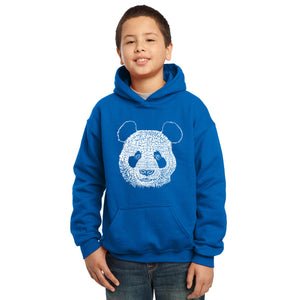 LA Pop Art Boy's Word Art Hooded Sweatshirt - Panda