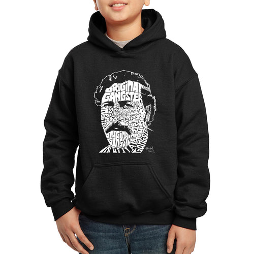 LA Pop Art Boy's Word Art Hooded Sweatshirt - Pablo Escobar