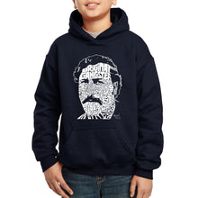 Load image into Gallery viewer, LA Pop Art Boy&#39;s Word Art Hooded Sweatshirt - Pablo Escobar
