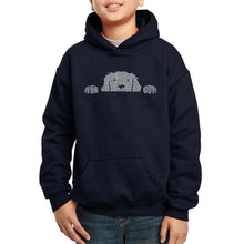 Load image into Gallery viewer, LA Pop Art Boy&#39;s Word Art Hooded Sweatshirt - Peeking Dog