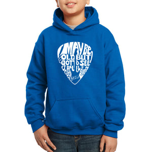 Guitar Pick  - Boy's Word Art Hooded Sweatshirt