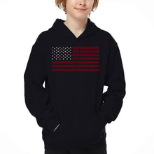 Load image into Gallery viewer, Proud To Be An American - Boy&#39;s Word Art Hooded Sweatshirt