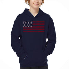 Load image into Gallery viewer, Proud To Be An American - Boy&#39;s Word Art Hooded Sweatshirt