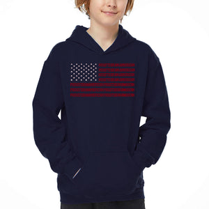Proud To Be An American - Boy's Word Art Hooded Sweatshirt