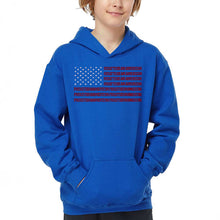 Load image into Gallery viewer, Proud To Be An American - Boy&#39;s Word Art Hooded Sweatshirt
