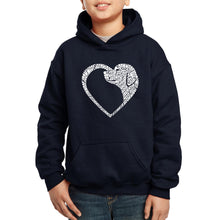 Load image into Gallery viewer, Dog Heart - Boy&#39;s Word Art Hooded Sweatshirt