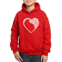 Load image into Gallery viewer, Dog Heart - Boy&#39;s Word Art Hooded Sweatshirt