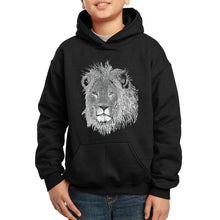 Load image into Gallery viewer, LA Pop Art Boy&#39;s Word Art Hooded Sweatshirt - Lion