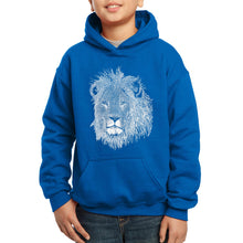 Load image into Gallery viewer, LA Pop Art Boy&#39;s Word Art Hooded Sweatshirt - Lion