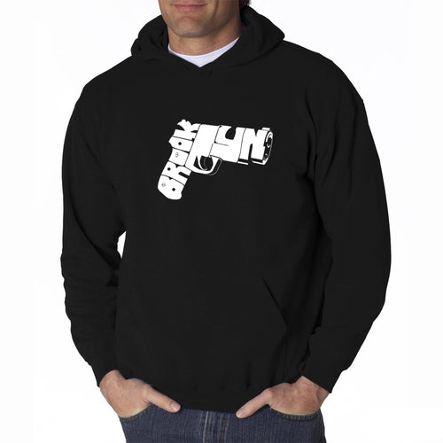 BROOKLYN GUN - Men's Word Art Hooded Sweatshirt