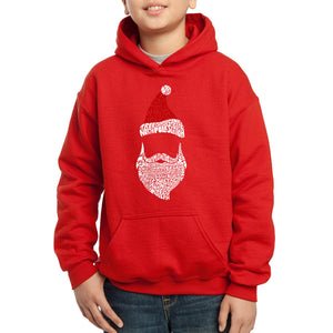 LA Pop Art Boy's Word Art Hooded Sweatshirt - Santa Claus