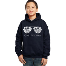 Load image into Gallery viewer, LA Pop Art Boy&#39;s Word Art Hooded Sweatshirt - California Shades