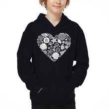 Load image into Gallery viewer, Sea Shells - Boy&#39;s Word Art Hooded Sweatshirt