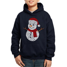 Load image into Gallery viewer, Christmas Snowman - Boy&#39;s Word Art Hooded Sweatshirt