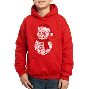 Christmas Snowman - Boy's Word Art Hooded Sweatshirt