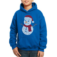 Load image into Gallery viewer, Christmas Snowman - Boy&#39;s Word Art Hooded Sweatshirt