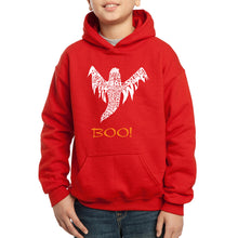 Load image into Gallery viewer, Halloween Ghost - Boy&#39;s Word Art Hooded Sweatshirt