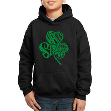 Load image into Gallery viewer, St Patricks Day Shamrock  - Boy&#39;s Word Art Hooded Sweatshirt