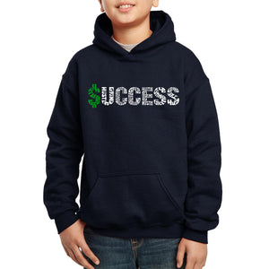 LA Pop Art Boy's Word Art Hooded Sweatshirt - Success