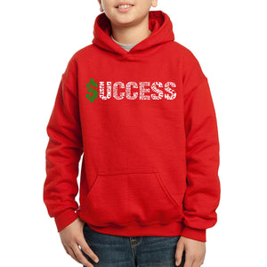 LA Pop Art Boy's Word Art Hooded Sweatshirt - Success