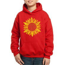 Load image into Gallery viewer, LA Pop Art Boy&#39;s Word Art Hooded Sweatshirt - Sunflower