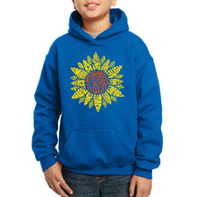 Load image into Gallery viewer, LA Pop Art Boy&#39;s Word Art Hooded Sweatshirt - Sunflower