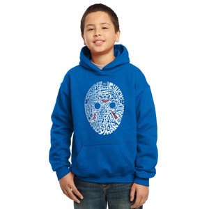 Slasher Movie Villians - Boy's Word Art Hooded Sweatshirt