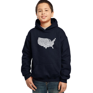 LA Pop Art Boy's Word Art Hooded Sweatshirt - THE STAR SPANGLED BANNER