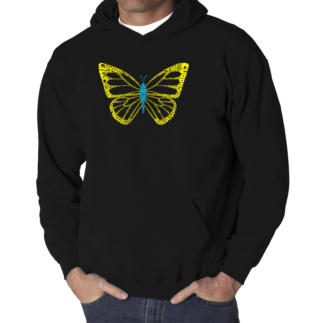 Butterfly  - Men's Word Art Hooded Sweatshirt