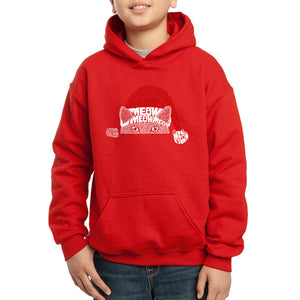 Christmas Peeking Cat - Boy's Word Art Hooded Sweatshirt